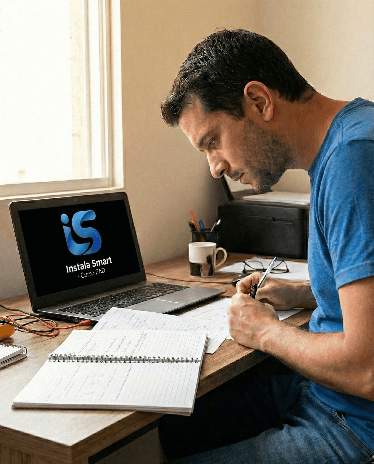 Instalador em atendimento